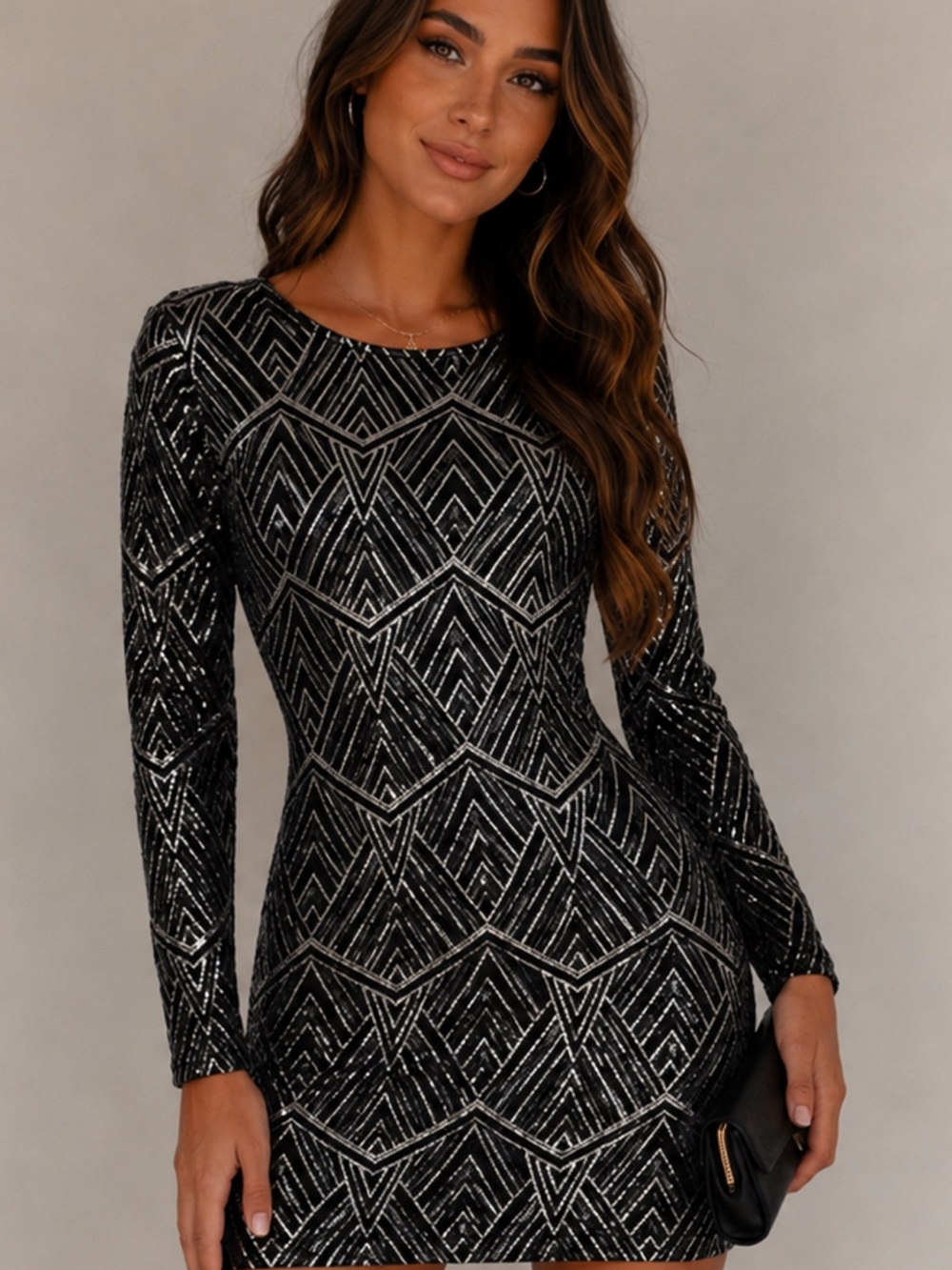 Sequin Long Sleeve Mini Dress, The Life of a Showgirl Dress, Flapper Costume